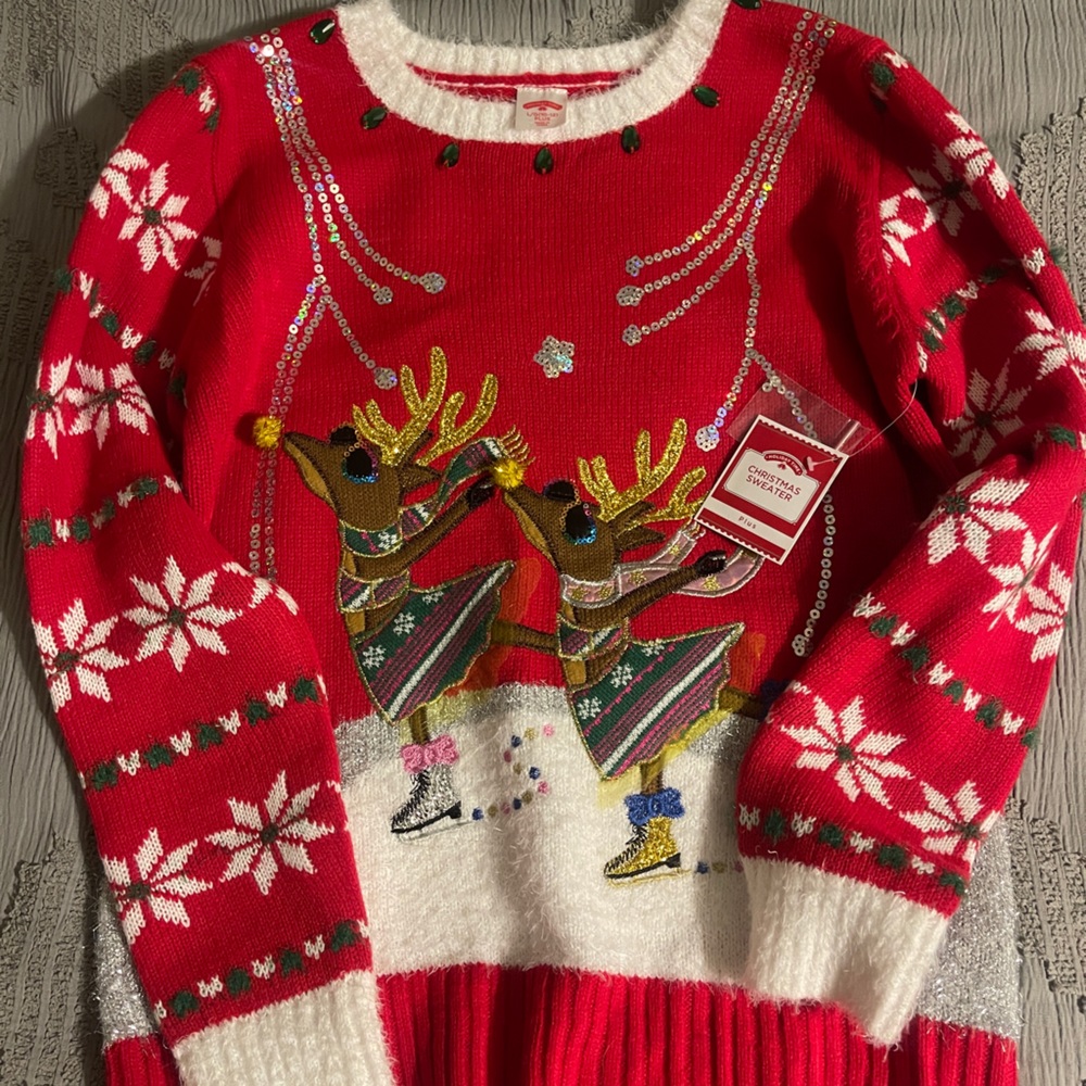 Holiday Time Ugly Christmas Sweater size 10-12 plus